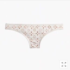 J Crew Lowrider bikini bottom in laser-cut eyelet Ivory Blush‎ XXL H8244